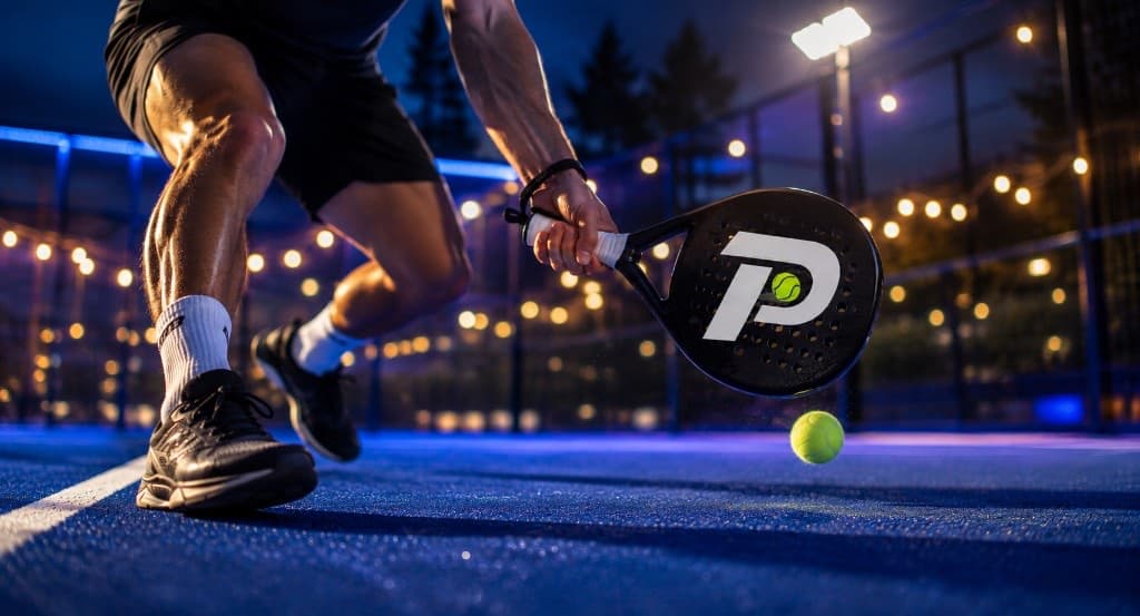 Nachts auf dem Padelcourt — Schläger, Ball und Flutlicht bei Americano Night